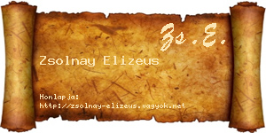 Zsolnay Elizeus névjegykártya